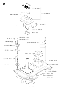 Chassis Upper Diagram and Parts List for 230ACX 2007-05 Husqvarna Lawn Mower