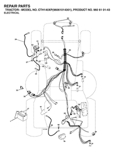 Electrical Diagram and Parts List for CTH140XP (96061014301)(2006-06) Husqvarna Lawn Tractor