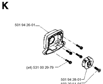 Clutch Diagram and Parts List for 26H 19951400001-Current Husqvarna Hedge Trimmer