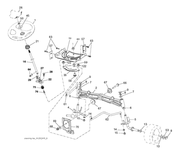Steering Diagram and Parts List for YTH22V46 (96045004800)(2013-09) Husqvarna Lawn Tractor