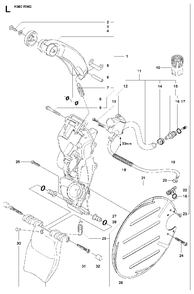 Guards Diagram and Parts List for K960RING 2008-03 Husqvarna Circular Saw