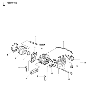 Carburetor Diagram and Parts List for K950 2007-01 Husqvarna Circular Saw