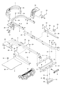 Frame Diagram and Parts List for Z254 (96766550100)(2017-02) Husqvarna Lawn Mower