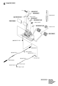 Pedals Diagram and Parts List for PF21 (965097001)(2007-03) Husqvarna Lawn Tractor