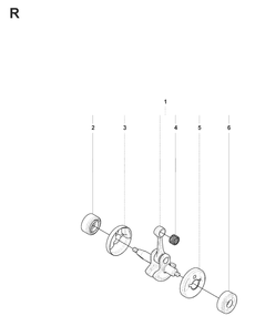 Crankshaft Diagram and Parts List for 327LX 20080900001 - 20090100000 Husqvarna Trimmer