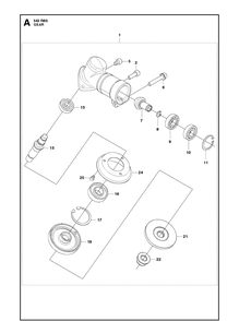 Gears Diagram and Parts List for 543RBX 20154400001-Current Husqvarna Brush Cutter