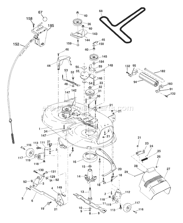 Page F Diagram and Parts List for LTH18542B (954571731) (2004-03) Husqvarna Lawn Tractor