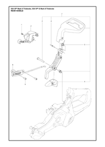 Rear Handle Diagram and Parts List for 550XP-XPG (Mark II)(TRIOBRAKE) Husqvarna Chainsaw