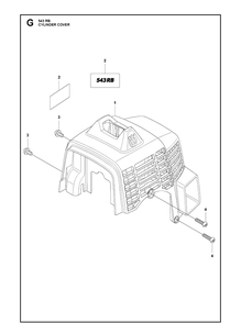 Cylinder Cover Diagram and Parts List for 543RB  Husqvarna Brush Cutter