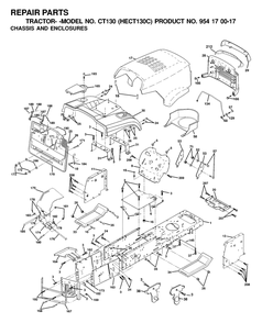 Chassis And Enclosures Diagram and Parts List for CT130 (954170017-C)(2000-03) Husqvarna Lawn Tractor