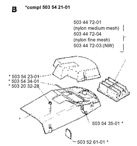 Cover Diagram and Parts List for 262XP 1993-12 Husqvarna Chainsaw