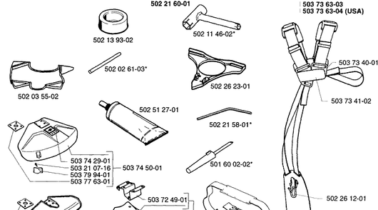Accessories Diagram and Parts List for 225LD 1997-02 Husqvarna Brush Cutter