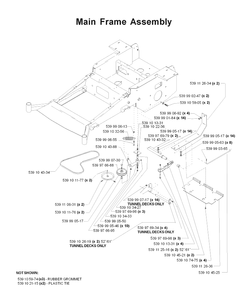 Frame Diagram and Parts List for LZ25 968999310 Husqvarna Lawn Mower