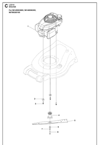 Engine Diagram and Parts List for L221A  Husqvarna Lawn Mower