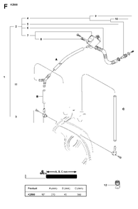Water Hose Kit Diagram and Parts List for K2500 2007-01 Husqvarna Circular Saw