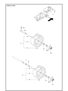 Wheels And Tires Diagram and Parts List for R316TX  Husqvarna Lawn Mower