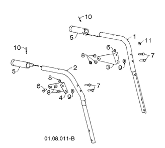 Handle 3 Diagram and Parts List for 1827EXLT (96193007701)(2012-09) Husqvarna Snow Blower