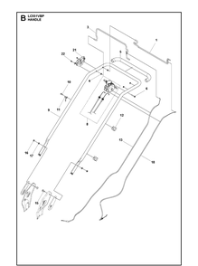 Handle Diagram and Parts List for LC551VBP (967099601)(2020) Husqvarna Lawn Mower