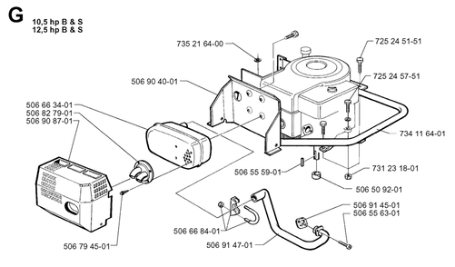 Engine Diagram and Parts List for R850 1998-03 Husqvarna Lawn Tractor
