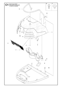 Cover Diagram and Parts List for PF21AWD (965192501)(2008-03) Husqvarna Lawn Tractor