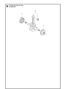 Crankshaft Diagram and Parts List for 240 20101400001-20144000000 Husqvarna Chainsaw