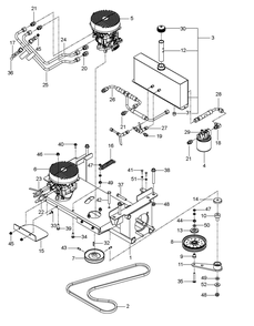 Hydraulic Pump - Motor Diagram and Parts List for PZ34 2010 Husqvarna Lawn Tractor