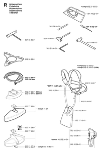 Accessories Diagram and Parts List for 252RX 20011800001-20023100000 Husqvarna Brush Cutter