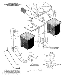 Rear Mounted, Side Discharge Grass Catcher Diagram and Parts List for GC300 (5708-1703)(1993-01) Husqvarna Lawn Tractor Accessories