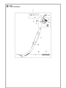 Throttle Controls Diagram and Parts List for 543RS (967348201)(20192200001-Current) Husqvarna Brush Cutter