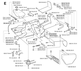 Chassis / Frame Diagram and Parts List for R13 (953950401)(2004-01) Husqvarna Lawn Tractor