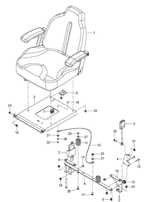 Seat Diagram and Parts List for MZ54 (96795370100)(2018-08) Husqvarna Lawn Mower