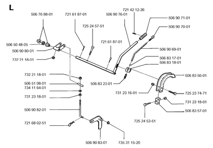 Controls 3 Diagram and Parts List for R850 1996-01 Husqvarna Lawn Tractor