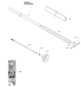 Handelbar Diagram and Parts List for 327HE4X-SERIES (966976501)(2009-04) Husqvarna Hedge Trimmer
