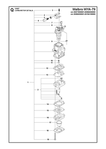 Carburetor Details Diagram and Parts List for 150BT2007-2021  Husqvarna Leaf Blower / Vacuum