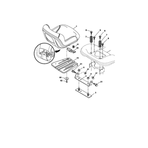 Seat Diagram and Parts List for YTS4500  Husqvarna Lawn Tractor