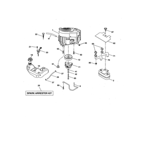 Engine Diagram and Parts List for LGT24K54 240472 Husqvarna Lawn Tractor