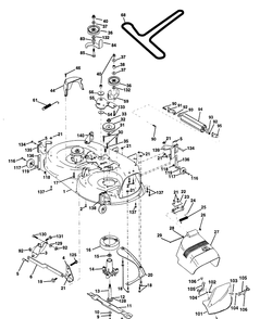 Mower Deck Diagram and Parts List for LTH130 (954140005H)(1998-07) Husqvarna Lawn Mower