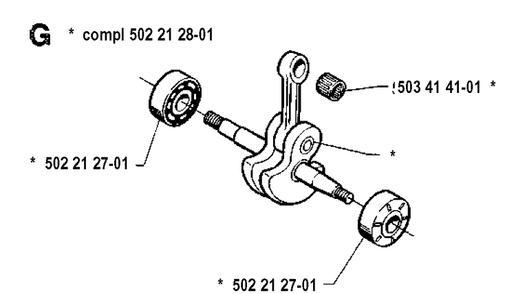 Crankshaft Diagram and Parts List for 235R 19914800001-19930600000 Husqvarna Brush Cutter