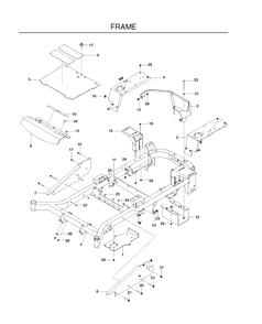 Frame Diagram and Parts List for MZ5424S (967003901)(2012-01) Husqvarna Lawn Mower