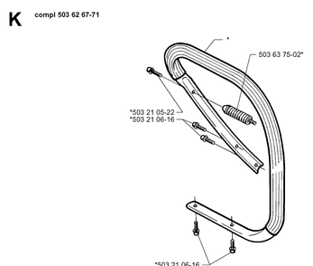 Handle Diagram and Parts List for 362XP 19983100001-19991800000 Husqvarna Chainsaw
