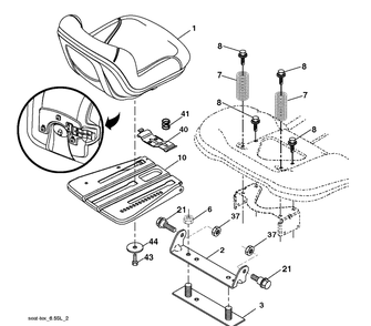 Seat Diagram and Parts List for YTH24V48LS (96043011601)(2011-01) Husqvarna Lawn Tractor