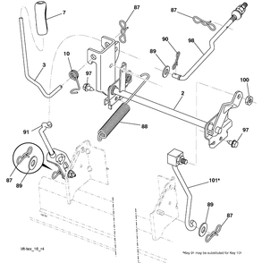 Mowerlift Diagram and Parts List for YTH20K46 (917289543)(2010-02) Husqvarna Lawn Mower