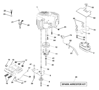 Engine Diagram and Parts List for GTH2550 (954567109-A)(2001-01) Husqvarna Lawn Tractor