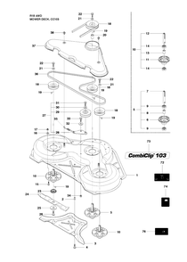 Mower Deck / Cutting Deck Diagram and Parts List for R18AWD (966414101)(2010-07) Husqvarna Lawn Tractor