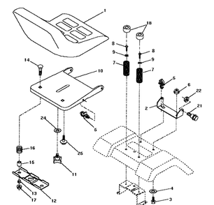 Seat Diagram and Parts List for LTH125 (HC125H42C)(954002721)(1996-04) Husqvarna Lawn Mower