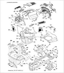 Chassis Diagram and Parts List for TS148XK  Husqvarna Lawn Tractor