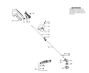 Shaft And Handle Diagram and Parts List for 125LDX 2010-06 Husqvarna Trimmer