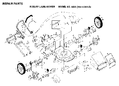 Repair Parts Diagram and Parts List for 560H (954140055A)(1998-02) Husqvarna Lawn Mower
