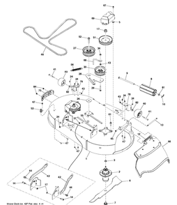 Mower Deck / Cutting Deck Diagram and Parts List for TS242XD  Husqvarna Lawn Tractor