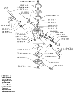 Carburetor Parts Diagram and Parts List for 322R 2000-04 Husqvarna Brush Cutter